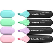 SCHNEIDER Szövegkiemelő készlet, 1-5 mm, SCHNEIDER "Job Pastel", 4 különböző pasztell szín filctoll, marker