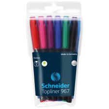 SCHNEIDER Tűfilc készlet, 0,4 mm, schneider &quot;topliner 967&quot;, 6 különböző szín 196796 filctoll, marker