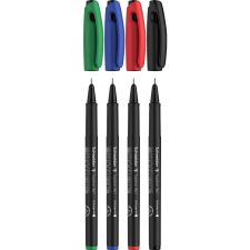 SCHNEIDER Tűfilc készlet, 0,4 mm, SCHNEIDER Topliner 967, 4 szín filctoll, marker