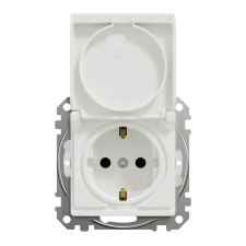 SCHNEIDER Új Sedna 2P+F csatlakozóaljzat biztonsági zsaluval csapófedeles fehér villanyszerelés