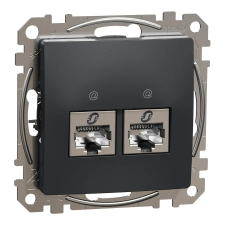 SCHNEIDER ÚJ SEDNA 2xRJ45 Cat6 STP aljzat, antracit villanyszerelés