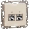 SCHNEIDER ÚJ SEDNA 2xRJ45 Cat6A STP aljzat, bézs