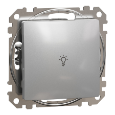 SCHNEIDER ÚJ SEDNA Egypólusú nyomó lámpajellel, rugós bekötés, 10A, alumínium villanyszerelés