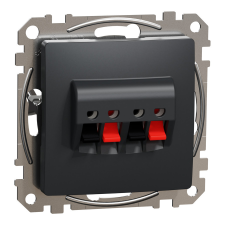 SCHNEIDER ÚJ SEDNA Kettős hangfalcsatlakozó, rugós bekötés, antracit villanyszerelés