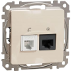 SCHNEIDER ÚJ SEDNA RJ11/RJ45 Cat6 UTP kombinált aljzat, bézs