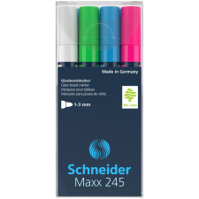 SCHNEIDER Üvegtábla marker 1-3mm, Schneider Maxx 245, 4 klf. szín filctoll, marker