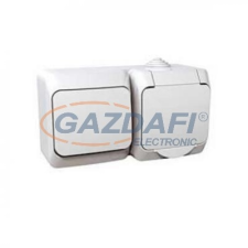 SCHNEIDER WDE000500 CEDAR PLUS 2P+F csatlakozóaljzat, egypólusú kapcsolóval, IP44, fehér villanyszerelés