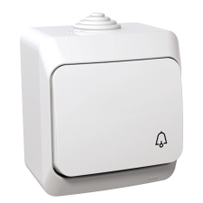 SCHNEIDER WDE000512 CEDAR PLUS csengőjellel IP44 fehér egypólusú nyomó villanyszerelés