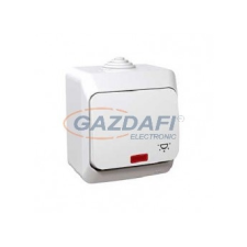 SCHNEIDER WDE000516 CEDAR PLUS Egypólusú nyomó lámpajellel, jelzőfénnyel, IP44, fehér villanyszerelés