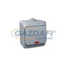 SCHNEIDER WDE000661 CEDAR PLUS Váltókapcsoló, jelzőfénnyel, IP44, szürke villanyszerelés