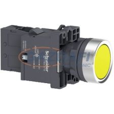 SCHNEIDER XA2EW35M1 Harmony Easy Series Ø22 Világító nyomógomb, sárga, 220…230V AC, 1NO villanyszerelés