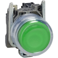 SCHNEIDER XB4BP381EX ATEX D nyomógomb, fém, 1NO, zöld, átlátszó védőspkával, címke tartóval villanyszerelés