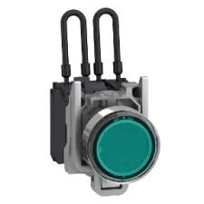 SCHNEIDER XB4BW23G5 Harmony komplett fém nyomógombos LED tesztlámpa, Ø22, 110/120VAC, zöld villanyszerelés