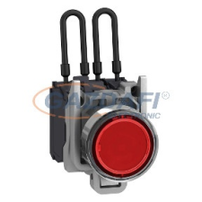 SCHNEIDER XB4BW24G5 Harmony komplett fém nyomógombos LED tesztlámpa, Ø22, 110/120VAC, piros villanyszerelés