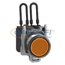 SCHNEIDER XB4BW25G5 Harmony komplett fém nyomógombos LED tesztlámpa, Ø22, 110/120VAC, narancssárga villanyszerelés
