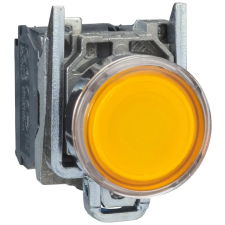 SCHNEIDER XB4BW35M5 LED-es világító nyomógomb, sárga, 230V villanyszerelés