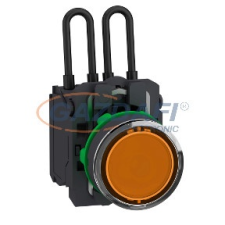 SCHNEIDER XB5AW25B5 Harmony komplett műanyag nyomógombos LED tesztlámpa, Ø22, 24VAC/DC, narancssárga villanyszerelés