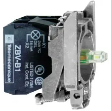 SCHNEIDER ZB4BW0G13 LED-es világító ny.gomb aljzat, fehér villanyszerelés