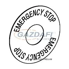 SCHNEIDER ZB6Y7330 Kerek felirati címke D45 "emergency stop" villanyszerelés