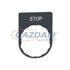 SCHNEIDER ZBYP2304 Harmony felirati tábla, 30x40 mm, műanyag, Ø22 készülékekhez, gravírozott, STOP villanyszerelés