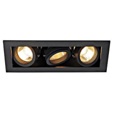 Schrack Technik KADUX 3 GU10 Downlight, szögletes, matt fekete, max. 3x50W világítás