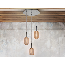 Schuller MICRÓN króm-arany LED függesztett lámpa (SCH-413626) LED 3 izzós IP20 világítás