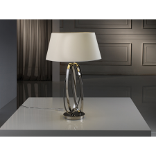Schuller OVALOS króm-fehér LED asztali lámpa (SCH-316451) E27 1 izzós IP20 világítás