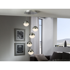 Schuller SPHERE króm-fehér LED függesztett lámpa (SCH-793523) LED 5 izzós IP20 világítás