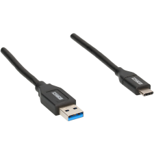 Schwaiger USB 3.0-A apa - USB 3.1-C apa Adat- és töltőkábel 1m - Fekete kábel és adapter