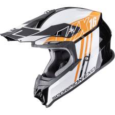 Scorpion VX-16 EVO Air Lignes motokrossz bukósisak fekete-narancssárga bukósisak
