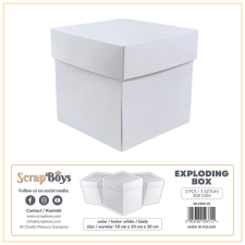 ScrapBoys Exploding Box Robbanó doboz White 10x10 cm 3 db dekorációs kellék