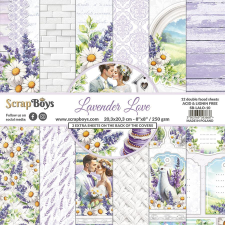 ScrapBoys Lavender Love Scrapbook papírkészlet Paper Pad 8" (20 cm) 12 lap decoupage papír