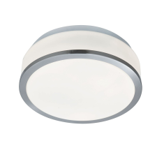 Searchlight Cheese ezüst szatin mennyezeti lámpa opál üveggel 2xE27 60W IP44 világítás