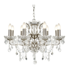 SEARCHLIGHT Paris ezüst-átlátszó kristály csillár (SL-8738-8SS) E14 8 izzós IP20