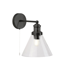 SEARCHLIGHT Pyramid fekete-átlátszó falikar (SL-1277BK) E27 1 izzós IP20 világítás