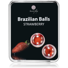 Secret Play Brazilian 2 Balls Set testolaj Strawberry 8 g masszázsolaj és gél