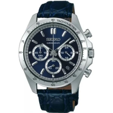Seiko SBTR019 férfi kronográf karóra, kék számlap, bőrszíj, WR100 karóra