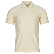 Selected Rövid ujjú galléros pólók SLHISAAC ZIP Bézs EU S