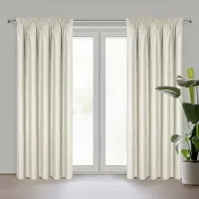  Selina függöny fényes cérnával sötétítő anyagból Krémszín 140x270 cm lakástextília