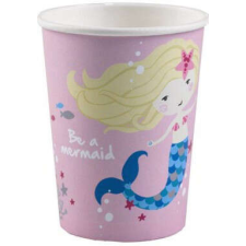 Sellő Mermaid, Sellő papír pohár 8 db-os 250 ml rózsaszín party kellék