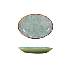 Selowei Lunatic - Ovális alakú oliva zöld tányér tányér és evőeszköz