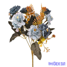  Selyemvirág csokor, 5 ágú, 29cm magas - Kék dekorációs kellék