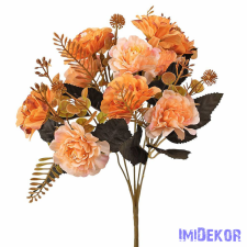  Selyemvirág csokor, 5 ágú, 29cm magas - Narancssárga dekorációs kellék