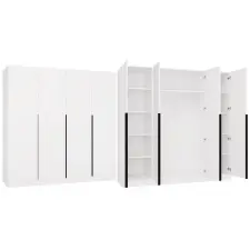  SENSO 4D gardróbszekrény 200x56.5x200 cm, fehér-fekete bútor