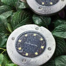 SEO-5975 Disk Lights 8 ledes napelemes nyomvonaljelölő lámpa készlet, hidegfehér világítás