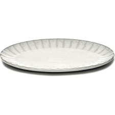 Serax Inku L 30x21 cm ovális tányér, fehér tányér és evőeszköz