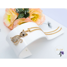  Serena gazdagon diszitett cica medálos nyaklánc-18K nyaklánc