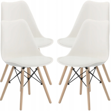 Sersimo 4 db konyhaszék szett, modern skandináv design, habszivacs ülés, fehér bútor