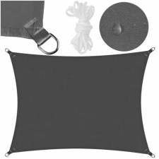 Sersimo Springos vízálló szögletes Napvitorla 3x2m 160 g/m2 - Sötétszürke kerti bútor