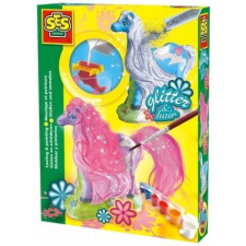 SES Creative Children's Glitter Hair Horses Casting and Painting Set (216351) kreatív és készségfejlesztő